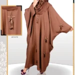Color Butterfly Abaya with pearl and tassel work on front