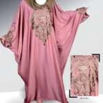 Butterfly Abaya in Nida fabric with embroidery on front and sleeves