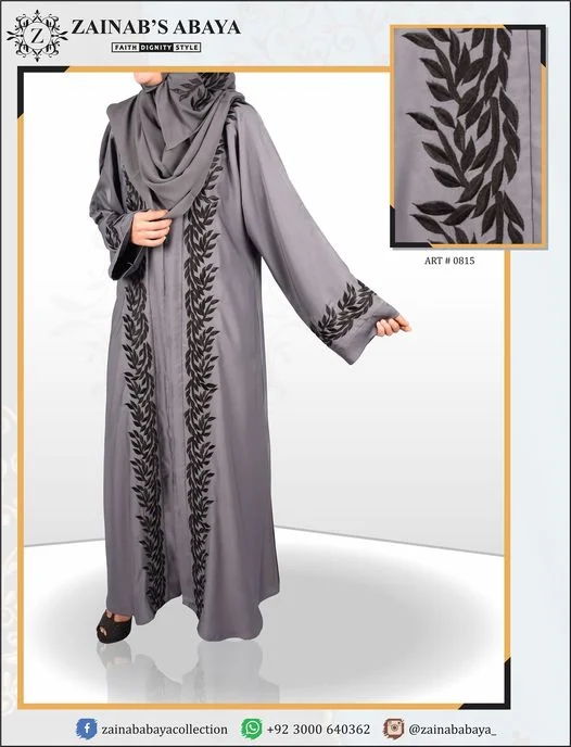 Front Open Abaya Front Open Abaya in Nida fabric with elegant embroidery