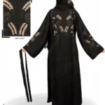New Front Open Gown Abaya in Nida fabric with elegant embroidery
