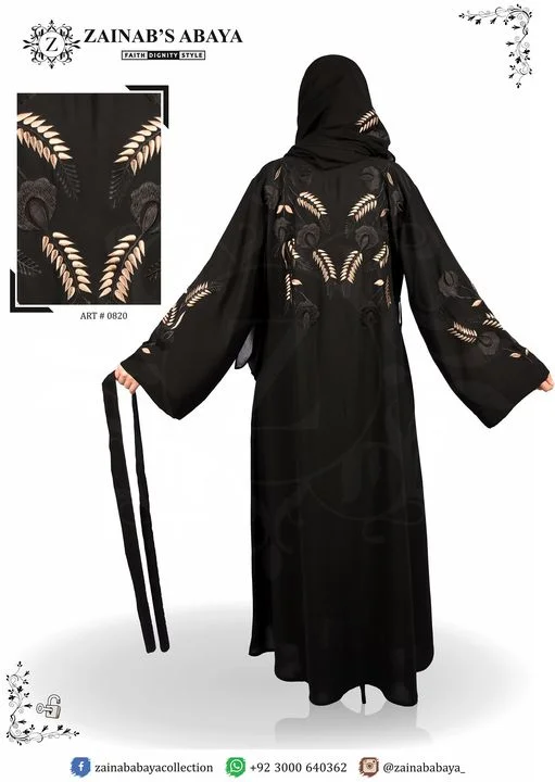 Front Open Gown Abaya New Front Open Gown Abaya in Nida fabric with elegant embroidery