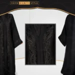 New Front Open Gown Abaya in Nida fabric with elegant embroidery