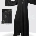New Front Open Gown Abaya in Nida fabric with elegant embroidery