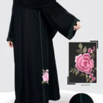 Front Open Gown Abaya with intricate embroidery motive