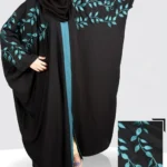New Front Open Butterfly Abaya with embroidered sleeves