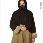 Plain Maxi Abaya with a two-color combination, offering a modest and stylish design.