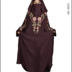 Butterfly abaya with elegant embroidery in Nida fabric, offering a flowing and modest design.