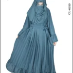 Maxi Abaya with Plated Design and a Belt