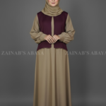 Nida maxi abaya in waistcoat style, offering a modern and modest design with a layered look.