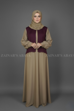 Nida maxi abaya in waistcoat style, offering a modern and modest design with a layered look.