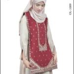 Nida umbrella abaya with an embroidered shirt, featuring a flowing design and elegant detailing.