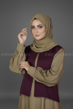 Nida maxi abaya in waistcoat style, offering a modern and modest design with a layered look.