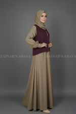 Nida maxi abaya in waistcoat style, offering a modern and modest design with a layered look.
