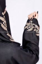 Nida Embroidery Umbrella Abaya All Around At Bottom & Sleeves Cuff – 0849 - Image 4