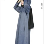 Huddy abaya made from denim fabric, offering a casual and stylish look.