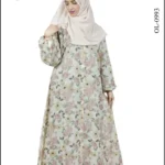 New printed abaya in lightweight chiffon fabric, featuring a stylish and flowy design.
