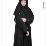 Nida front open gown abaya with a sleek and elegant design, perfect for modern modest fashion.