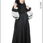 Two-color joint maxi abaya in Nida fabric, offering a stylish and modern design.