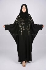 New Nida Butterfly Abaya with Embroidery On Front – 0813 - Image 3