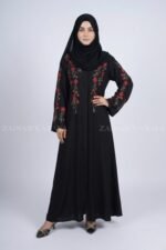 Nida Front Open Abaya With Embroidery – 0862 - Image 3