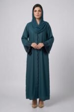Nida Color Front Open Gown Abaya Embroidery Work On Cuff – 0793 - Image 4