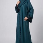 Nida Color Front Open Gown Abaya Embroidery Work On Cuff – 0793