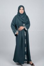 Nida Front Open Gown Abaya With Embroidery 0992 - Image 4