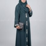 Nida Front Open Gown Abaya With Embroidery 0992