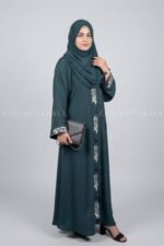 Nida Front Open Gown Abaya With Embroidery 0992
