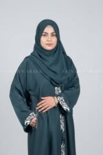 Nida Front Open Gown Abaya With Embroidery 0992 - Image 2