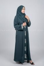 Nida Front Open Gown Abaya With Embroidery 0992 - Image 3