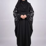 New Nida Black Butterfly Abaya with Embroidery On Sleeves – 0812