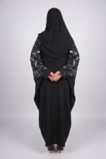 New Nida Black Butterfly Abaya with Embroidery On Sleeves – 0812 - Image 6
