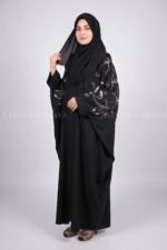 New Nida Black Butterfly Abaya with Embroidery On Sleeves – 0812 - Image 5