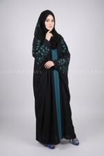 New Nida Front Open Kaftan Abaya with Embroidery 0842 - Image 3