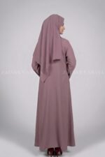 Embroidered Double Gown Abaya with a matching scarf
