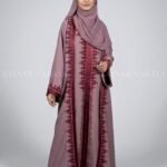 Embrodierd Double Gown Abaya with a matching scarf