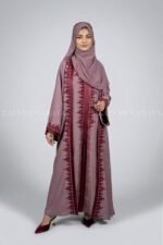Embrodierd Double Gown Abaya with a matching scarf