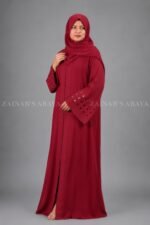 Nida Front Open Gown Abaya for women with a matching scarf