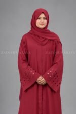 Nida Front Open Gown Abaya for Women with a matching scarf