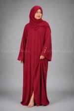 Nida Front Open Gown Abaya for Women with a matching scarf
