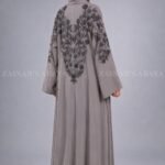 Nida Front Open Abaya Queen Style Embroidery on Back Side And Sleeves  - 0904