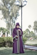 Dual Layered Maxi Abaya with Outer in Chiffon the inner in Nida Korean Fabric with same color scarf.