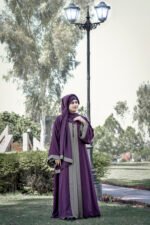 Dual Layered Maxi Abaya with Outer in Chiffon the inner in Nida Korean Fabric with same color scarf.