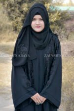 Front Open Gown Abaya in Nida fabric