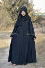 Front Open Gown Abaya in Nida fabric