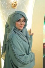 Butterfly Abaya in Z style with stone embellishments in Nida, offering a luxurious and elegant look.