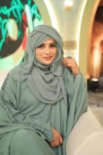 Butterfly Abaya in Z style with stone embellishments in Nida, offering a luxurious and elegant look.