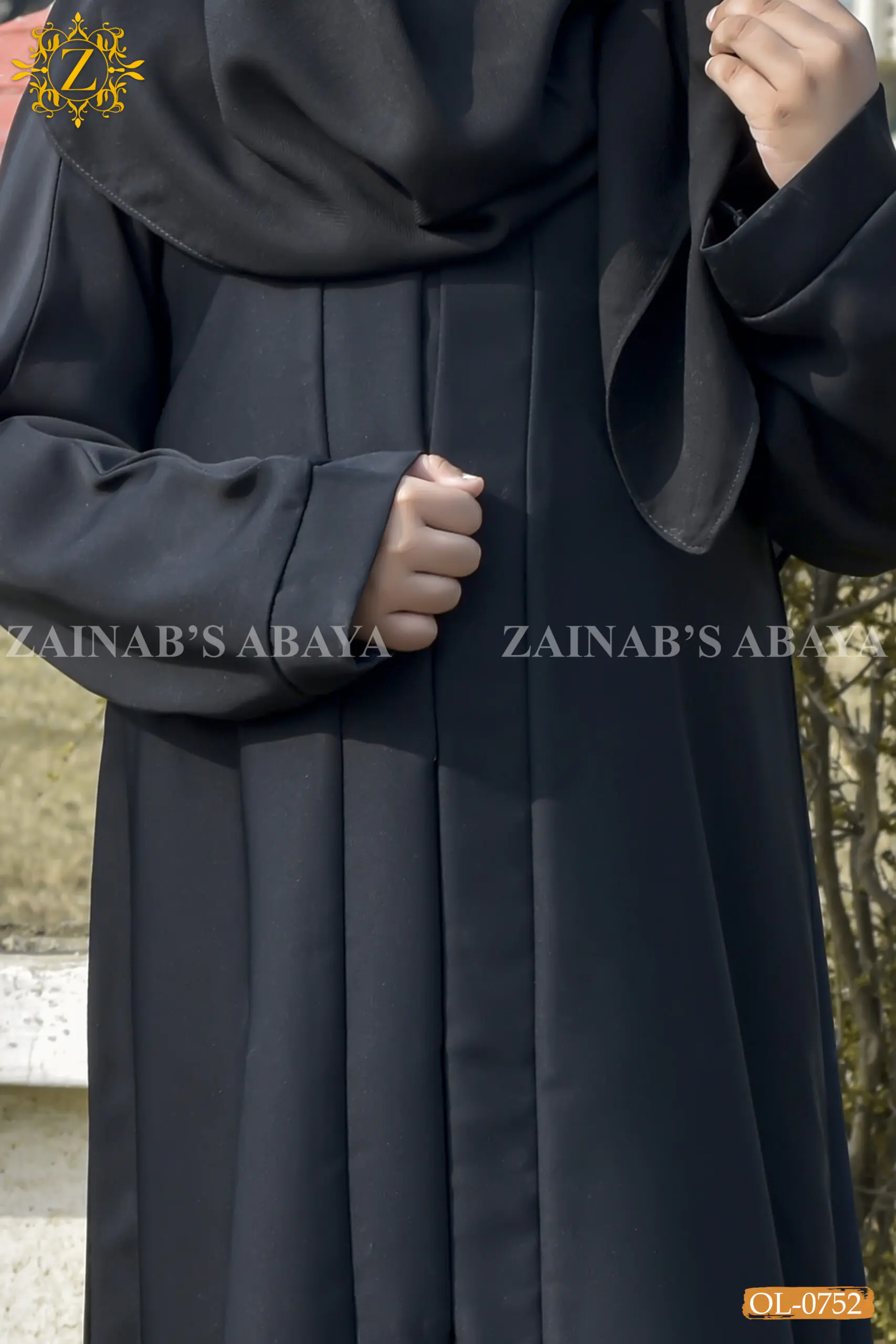 Black Abaya for Kids OL-753 - Image 2