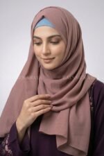 Plain Scarf for Girls in Zinc Color-Premium Fabric Acc58 - Image 3